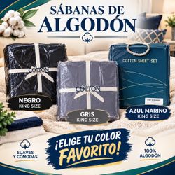 Set de sábanas tamaño king $18