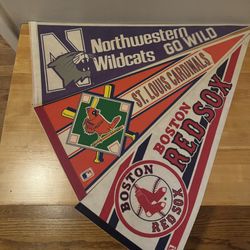 3 Sports Pennants 