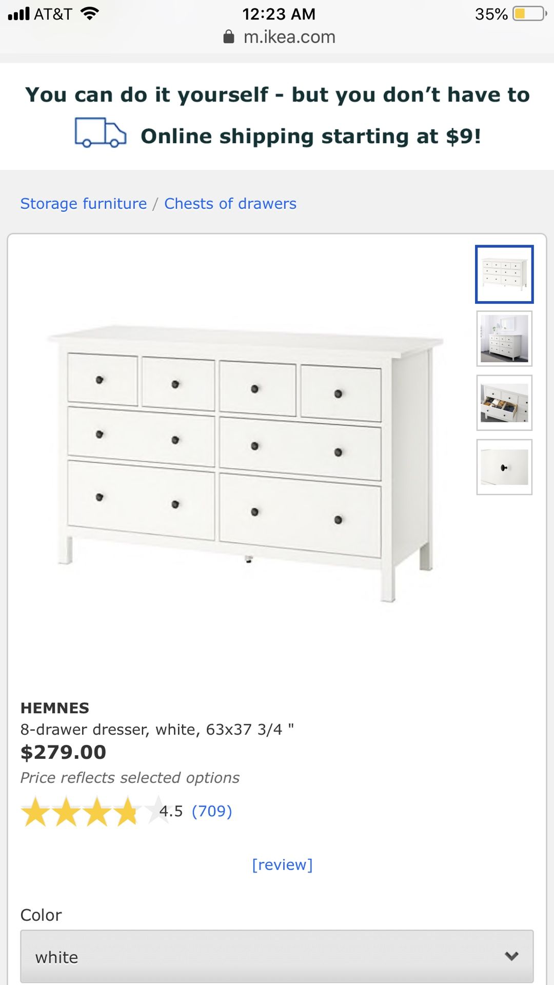 Ikea hemnes dresser, $200