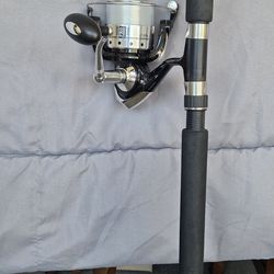 Fishing rod and new reel w/ 25 lbs mono  line ready for  go Fishing