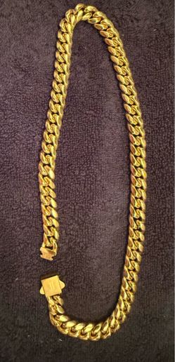 Jade Jewelers JAXXON 20 inch 14mm 18k plated Cuban