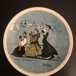Norman Rockwell NEWELL Pottery Co When In Rome- 7 7/8" Ceramic Collector Plate