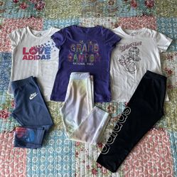 Nike, Adidas Girls' Capri Leggings With T-Shirts, Size 10-12
