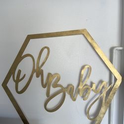 Oh baby gold Sign
