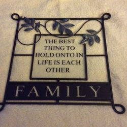 Wrought Iron And Glass Family Wall Art