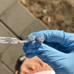 Moissanite & 925 Sterling Silver Earrings