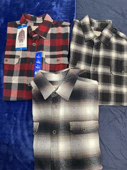 Mens Flannel Shirts,  BRAND NEW, Set Of 3, Size Large/Tall