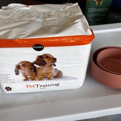 Puppy Pads And Water/food Bowls