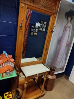 Antique hall rack umbrella stand
