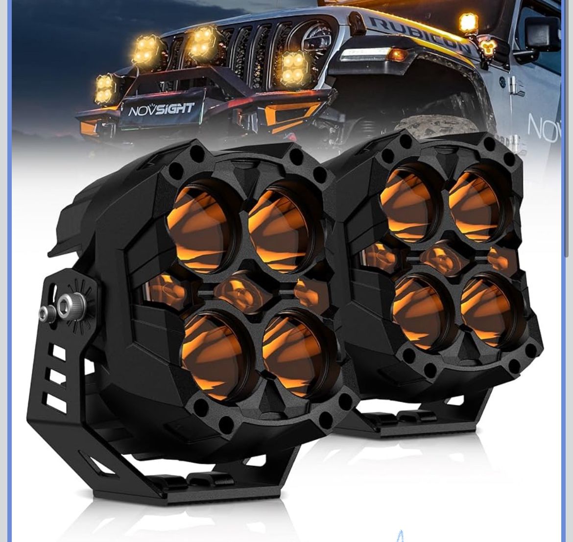NOVSIGHT LED Pods Lights Driving Lights - 6 Inch LED Light Pods Waterproof Off Road Lights with Multi Lighting Function (Black)