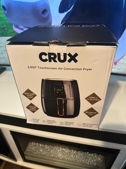 Crux 2.6-Quart Air Convection Fryer with Touchscreen, Digital Touchscreen Controls and Timer, Auto-S