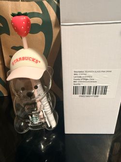 Starbucks Bearista Pink Glass Cup