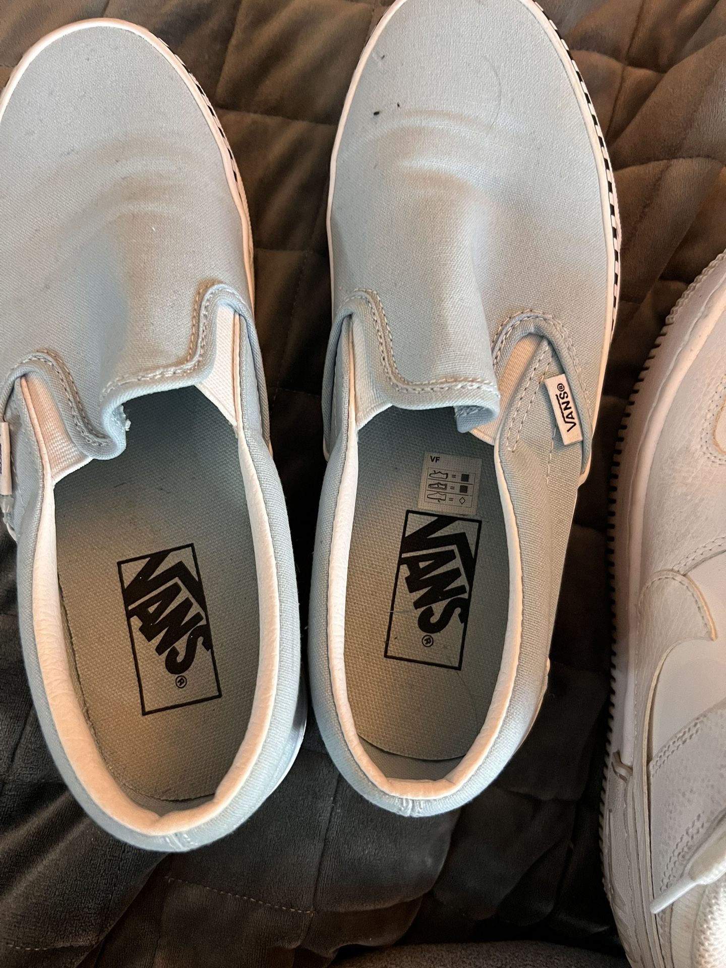 Light Blue Slip On Vans 