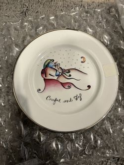 8” Vintage Rosanna Italian Christmas Salad or Dessert Plates Snowman