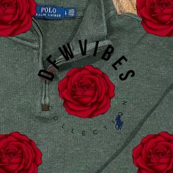 🐸 Dark Green PONY Mens LARGE Ralph Lauren POLO Long Sleeve Quarter Zip Vintage Dress Sweater Shirt