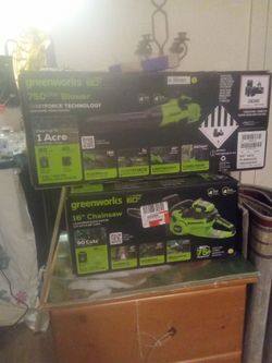 Greenworks ultrapower 60v blower, chainsaw