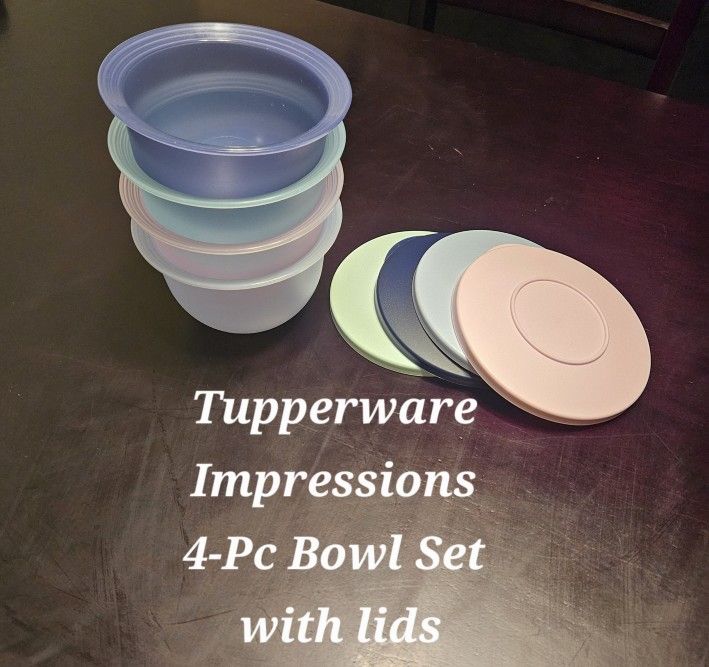Tupperware Impressions 4-Pc Bowl Set
