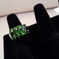 New Russian Chrome Diopside Gemstone In Sterling Silver Ring/Beautiful in person