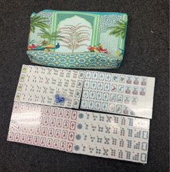 Brand New American Mahjong Set 166 Tiles - Large Print with Designer Peacock Bag & Dice