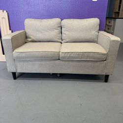  Light Gray Fabric Love Seat Sofa