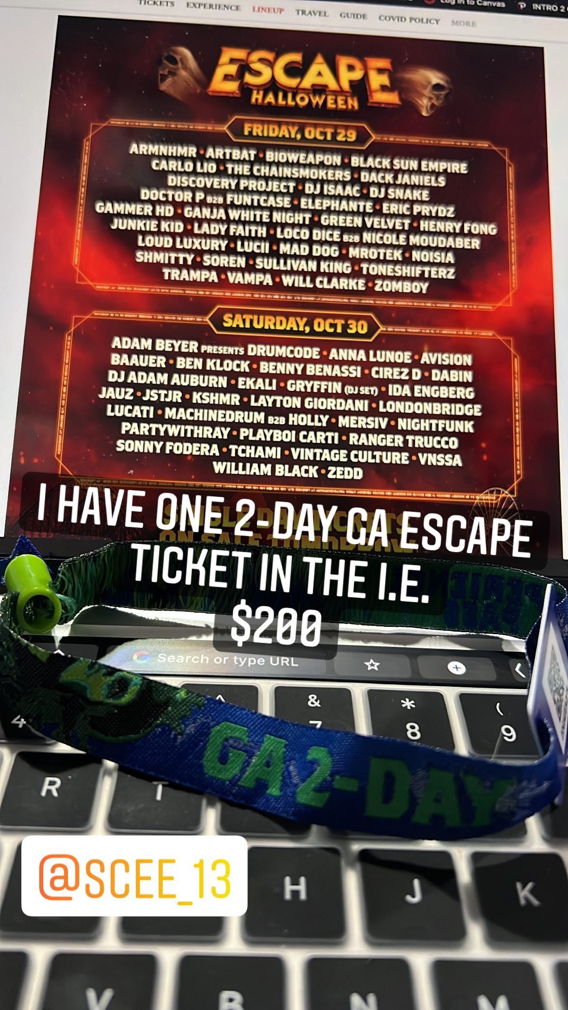 2 DAY GA ESCAPE WRISTBAND