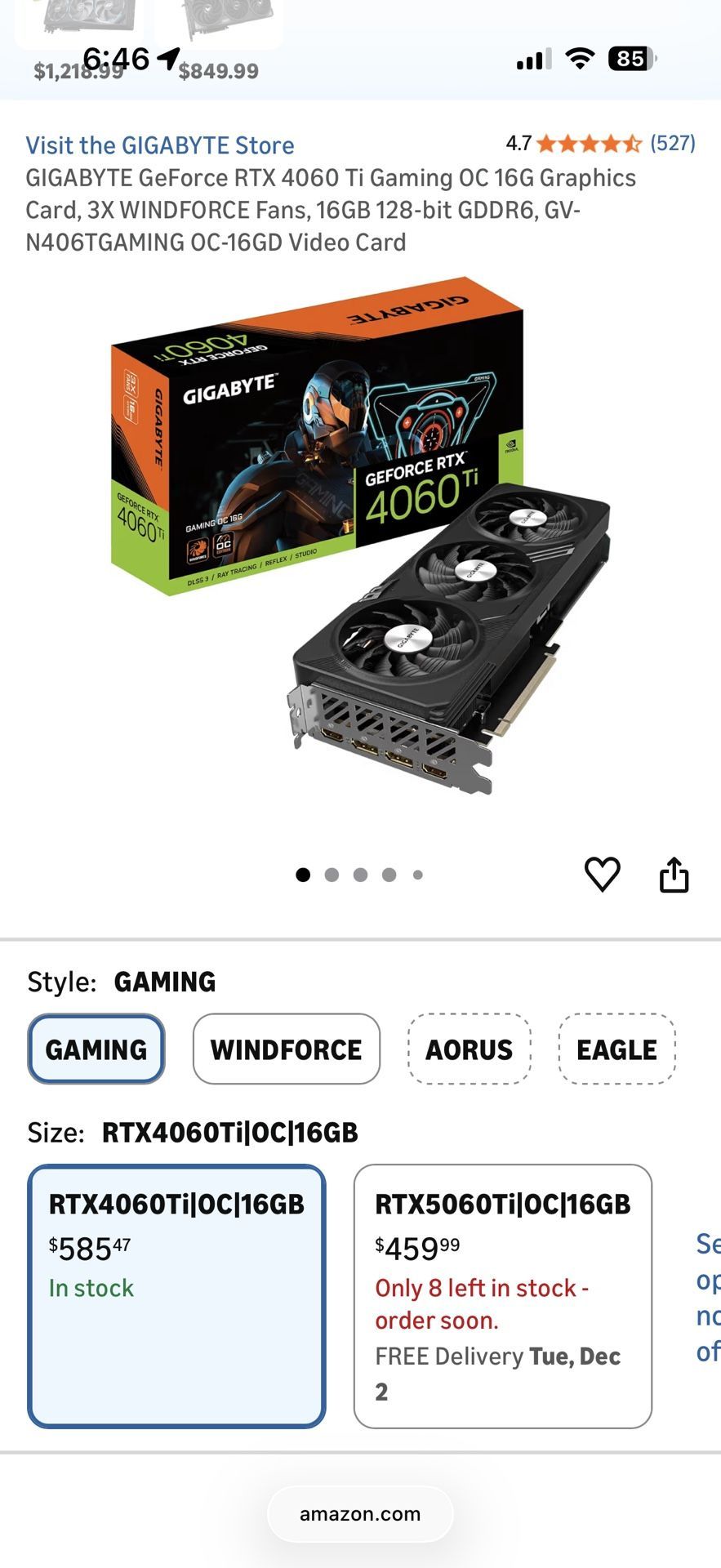 GIGABYTE GeForce RTX 4060 Ti Gaming OC
