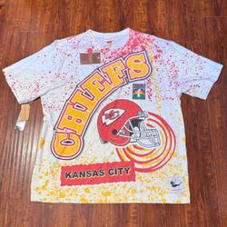 Kansas City Chiefs Mitchell & Ness Sz 2XL Brand New Burst Sublimated T-Shirt!!
