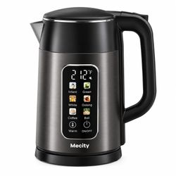 Mecity Electric Kettle 1.7L Touch Screen Temperature Control Water Boiler, No Plastic Contact With Water. 6 Preset Temperature Programs, 2 Hours Keep
