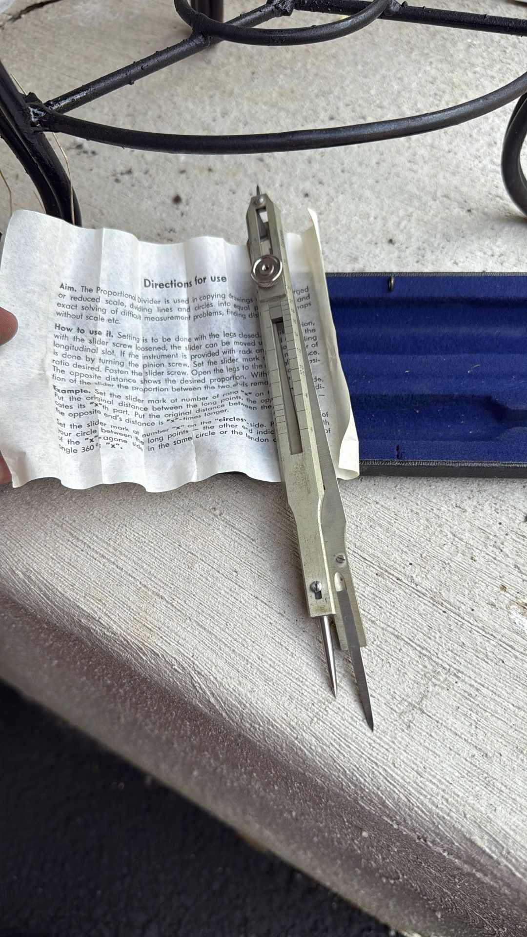 BEAUTIFUL TACRO NO. 4148 GERMAN SILVER PROPORTIONAL DIVIDERS IOB 10