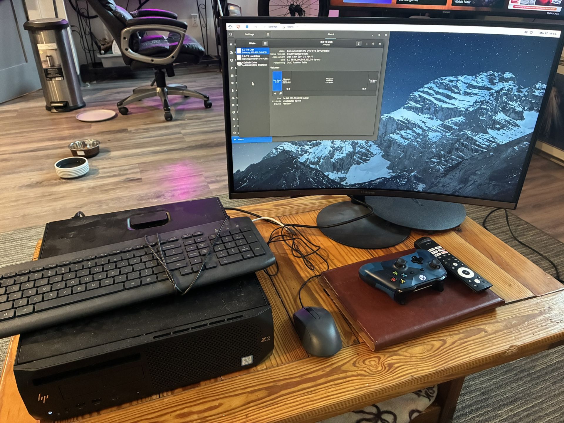 HP Z2 Workstation i7 64GB RAM 10TB Storage + Curved Samsung Monitor
