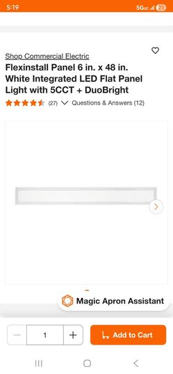 Commercial Electric FlexInstall LED Light Fixture 6 inch x 48inch