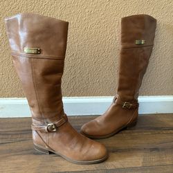 Coach Micha Knee High Riding Boots Chestnut Brown Leather Size 6B Women’s 