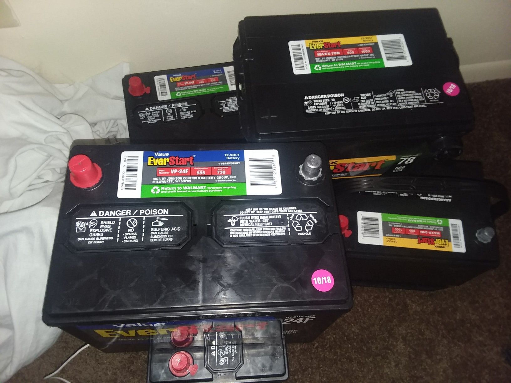 Brand new car batteries and things
