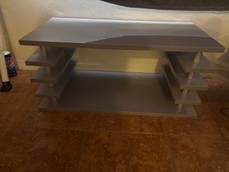Modern Multi-Tier Silver TV Stand/console table/coffee table