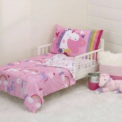 Unicorns And Rainbows Crib Or Toddler Bedding Set With Blanket 