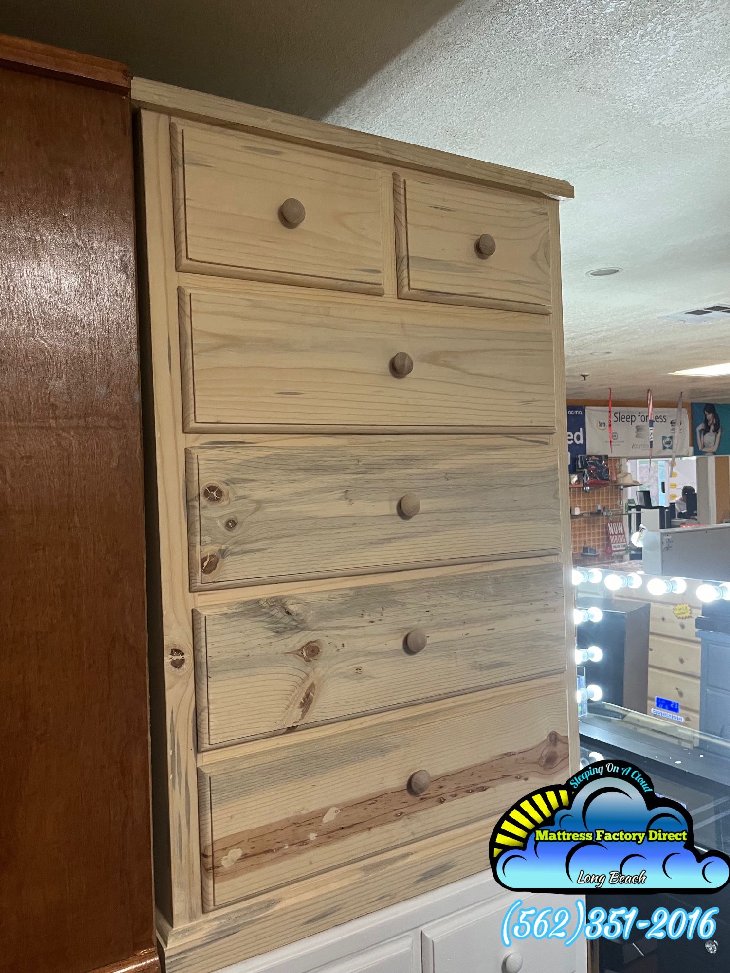 Duplex Natural Pinewood Dresser Cajonera Comoda