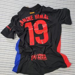 Barcelona 2024/2025 Away LAMINE YAMAL #19 Jersey w/ Champions League Patches - ALL SIZES