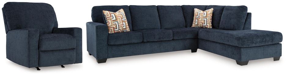 Aviemore Ink 2-Piece Sectional and Recliner (Online Special Price)