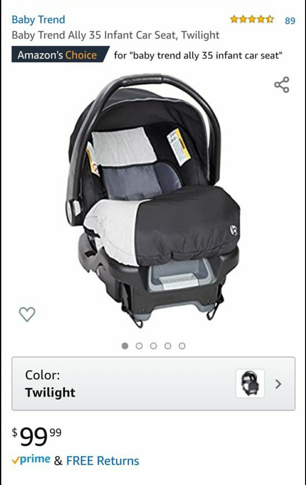 Babytrend Infant Carseat