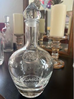 Bacardi 150 anniversary liquor crystal decanter.