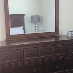 Moving Out Sale - Queen Storage Bed set (Frame, Mattress, Night Stand (1), Dresser with Mirror)