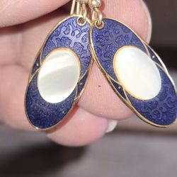 Costume Blue Dangle Earrings