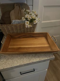 Target threshold wood tray with metal handles $15