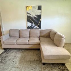 Beige 4-Seater Sectional Sofa