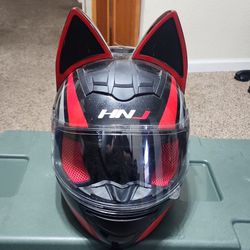 HNJ Cat Ear Full Face Helmet Men Women Size L