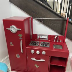 Pottery Barn kids Wooden Play Kitchen, Red 