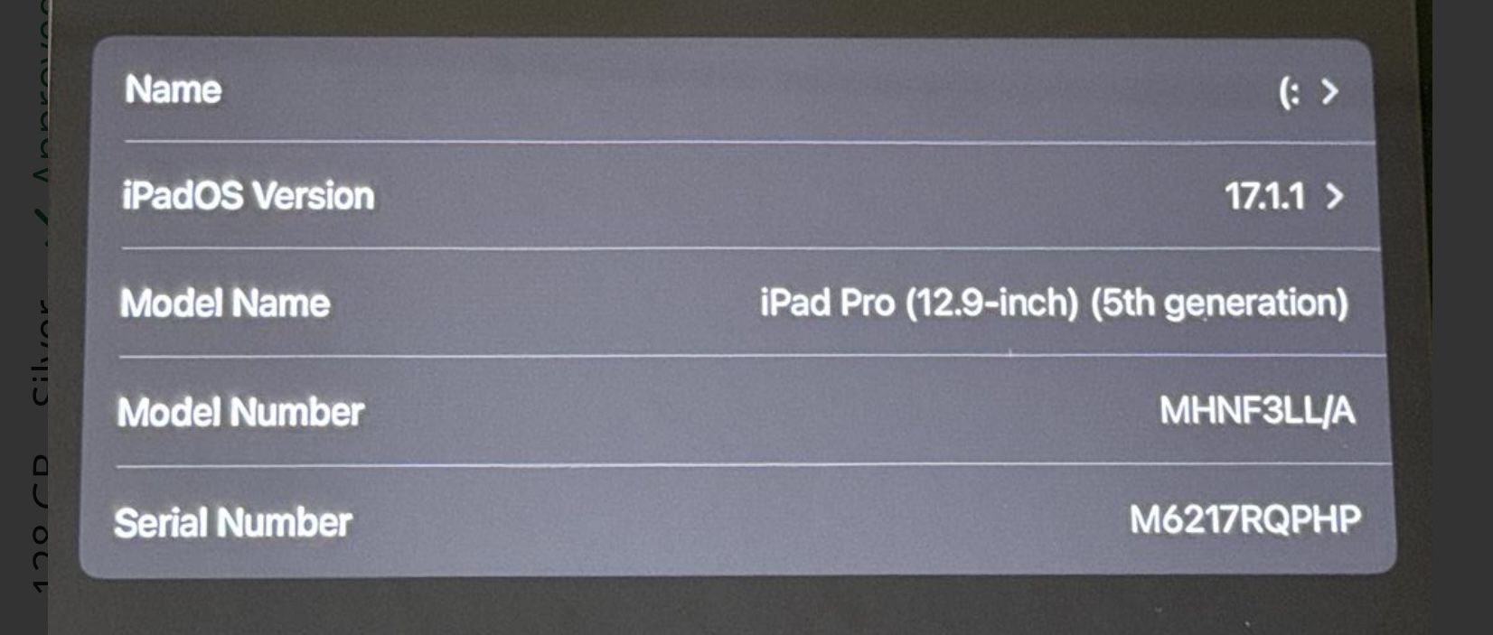 iPad Pro 12.9” 5th Gen 128gb