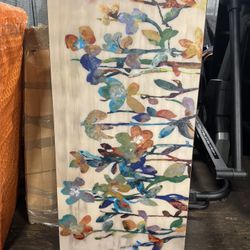 Beautiful Large Floral Art Panel – Multicolor – Excellent Condition