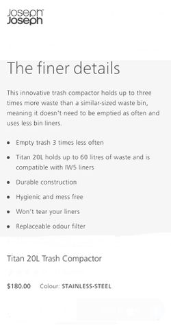 Titan 20L Stainless-steel Trash Compactor