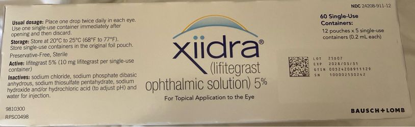 Xiidra 60 Single Use Containers